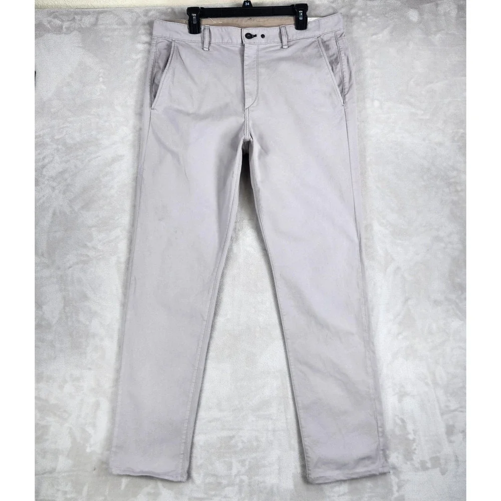 Rag & Bone Pants Mens 36x31 Gray Slim Fit Stretch Canvas Chino Tapered Casual